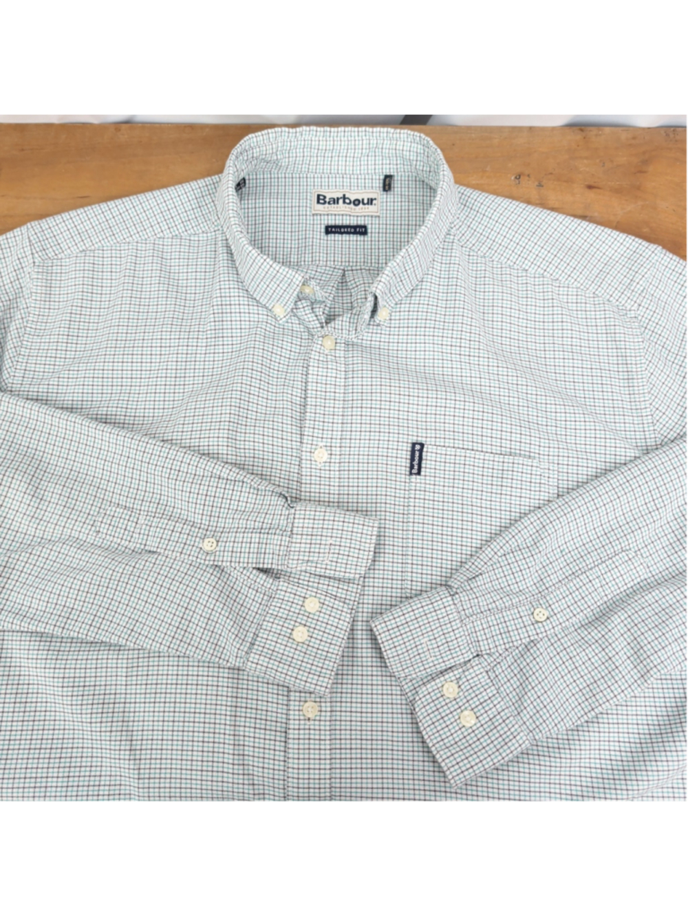 Men's Barbour Tattersail Button Down Collared Shirt XL